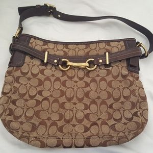 Coach Canvas and Leather Hobo Handbag